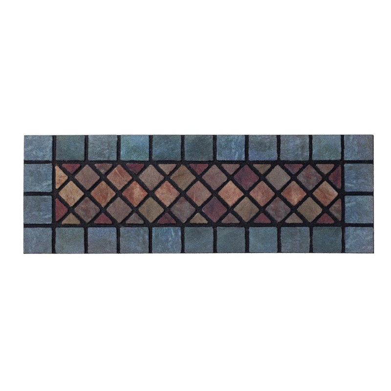 Non-Slip Indoor / Outdoor Doormat, Blue/Orange