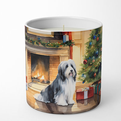 Bougie de Noël parfumée avec support en céramique