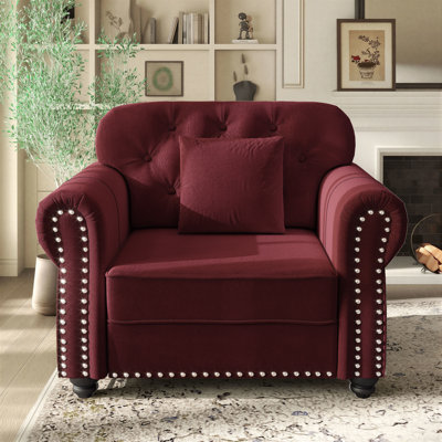 Annalease 41.3" Upholstered Chesterfield Accent Chair