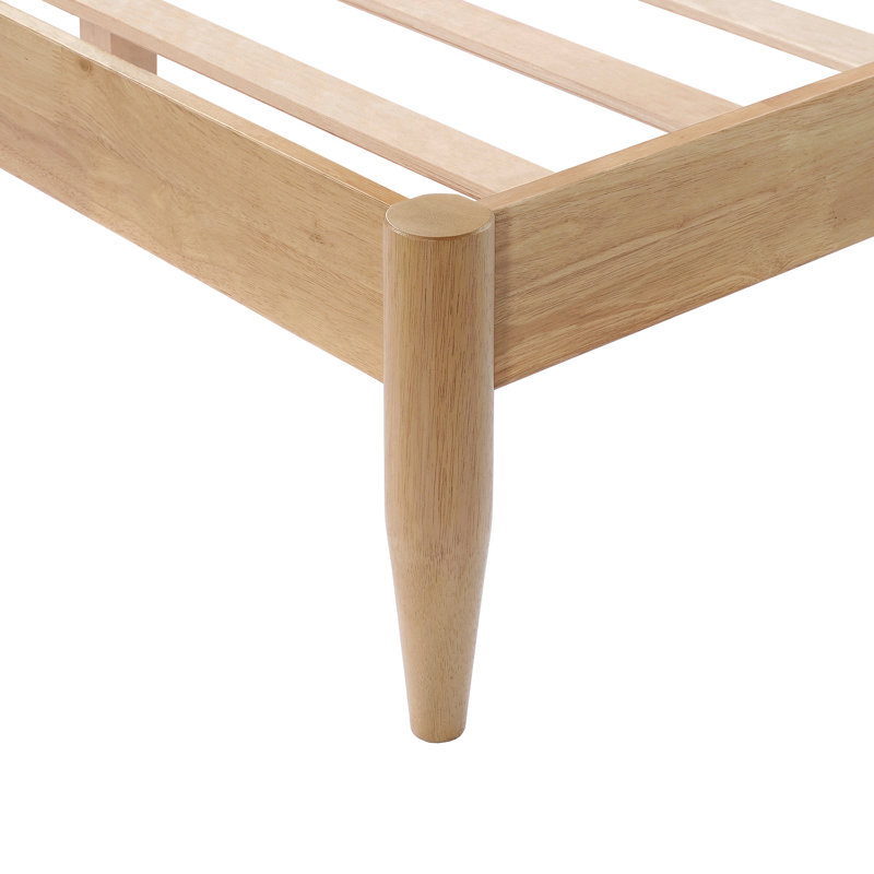 Bed Frame With Chenille Upholstered Headboard Bed