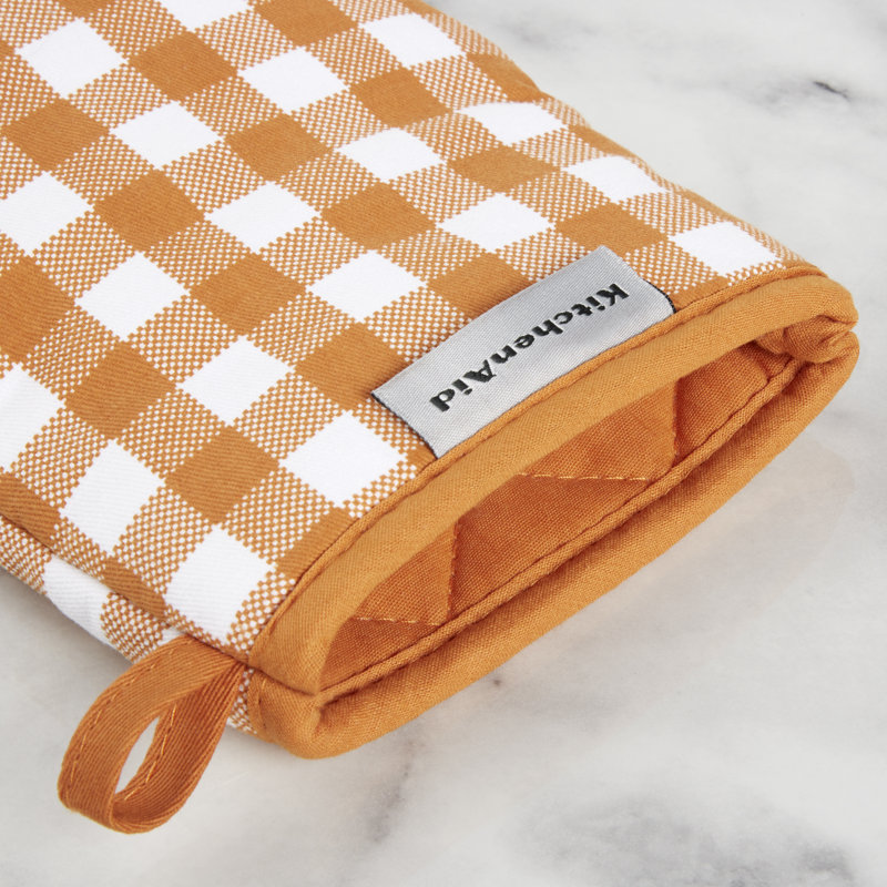 Honey Gingham Silicone Mini Oven Mitt 2-Pack Set