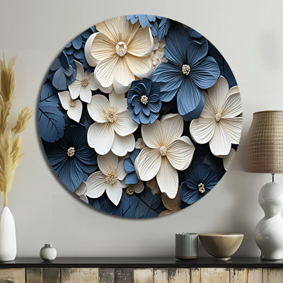 Fayetteville - Floral Round Metal Art