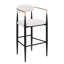Ensemble de 2 tabourets de bar, tabourets de bar rembourrés à hauteur de comptoir avec dossier et pieds en fer pour îlot de cuisine, assise en tissu d'une capacité de poids de 260 lb-1592953212
