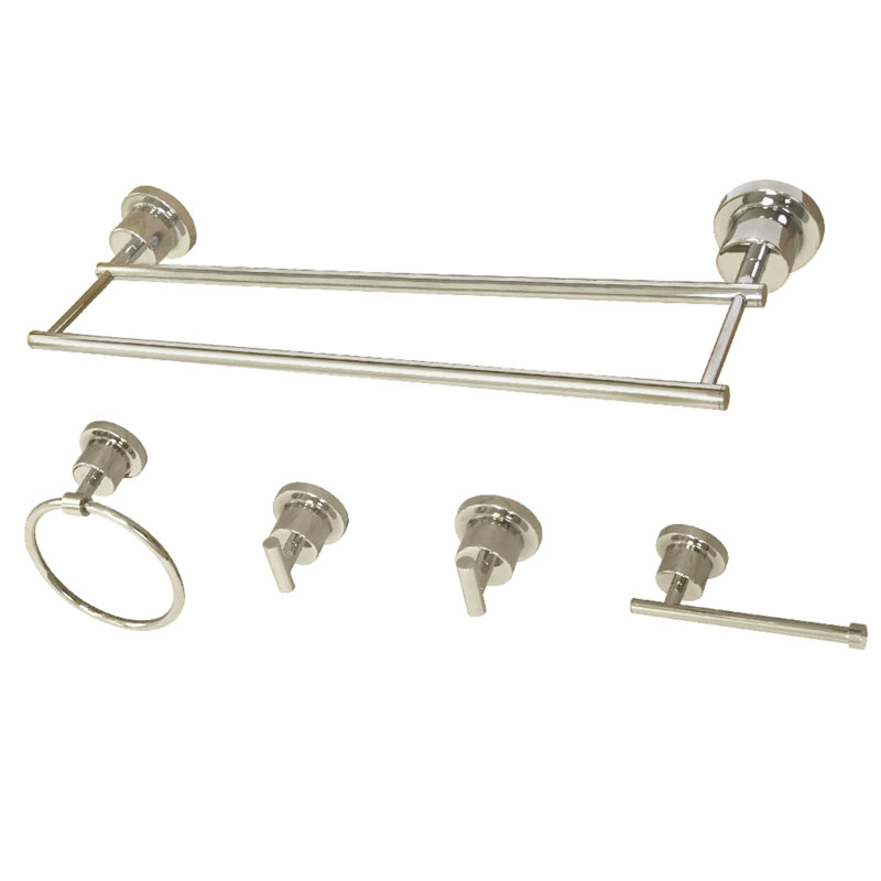 Ensemble de quincaillerie de salle de bain 5 pièces Concord, Nickel poli