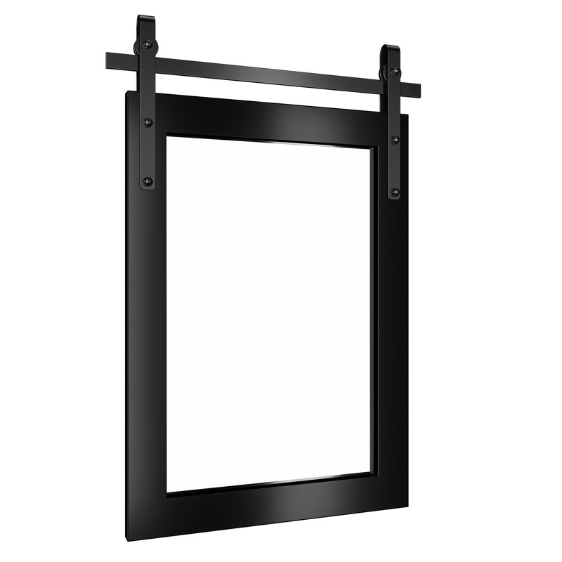 Miroir d'appoint de salle de bain Farmhouse, 26 po x 18 po, Noir