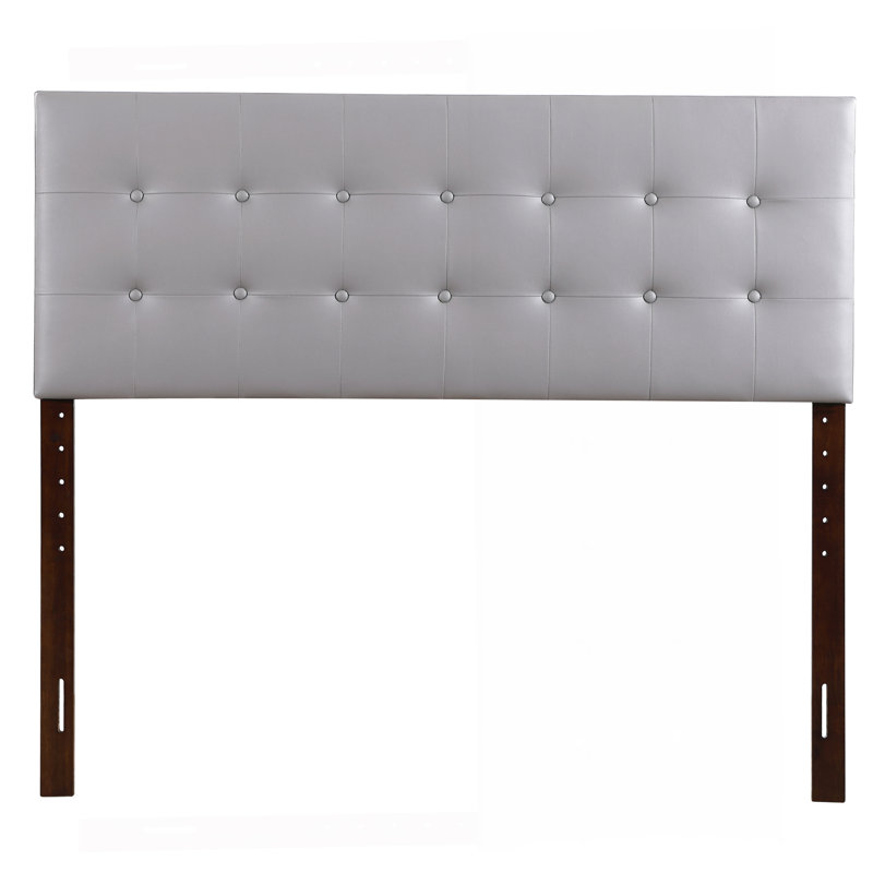 Tête de lit tapissier élégante pour chambre à coucher, Gris clair, Complet/Double