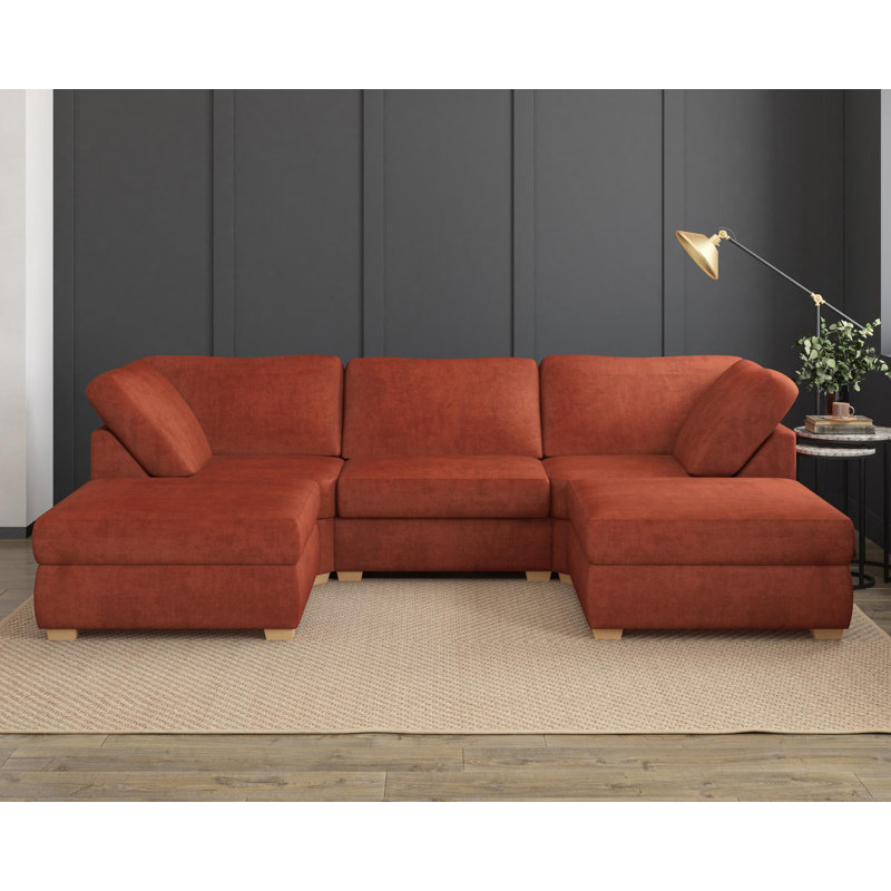 Nestle U Shape, Fixed Back, Marmalade Polyester