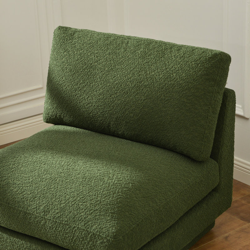 Fauteuil de chambre rembourré Woolf, Boucle verte