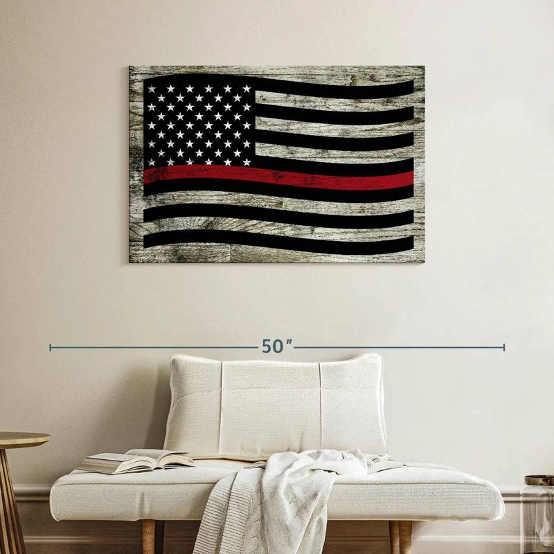 Lelar US Firefighter Flag, 26" H x 39" W