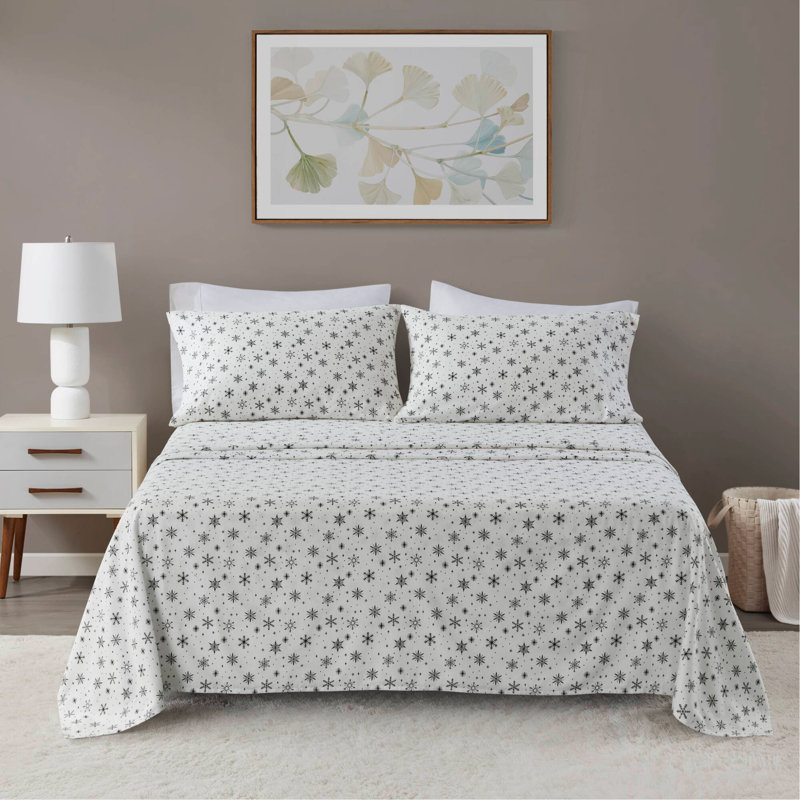 Ensemble de draps à motif floral rouille, Couvre-lit très grand + 3 pièces supplémentaire