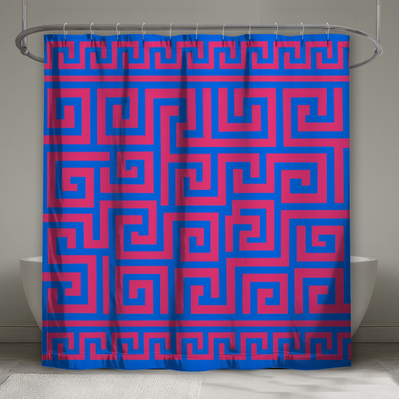Rideaux de douche rose et bleu, L 70 po x H 72 po