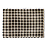 Natural, Black & White Checked Rug