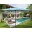 Parasol extérieur imperméable 6 x 9 pi avec manivelle et bouton poussoir inclinable sans rabat pour jardin-778875359