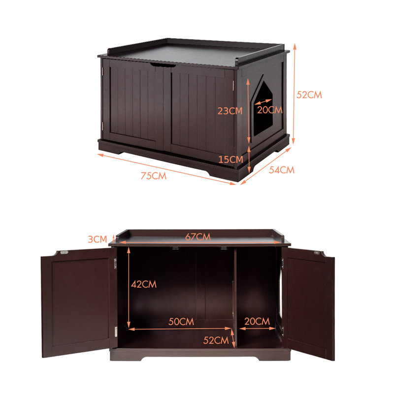 Bessler Litter Box Enclosure, Coffee