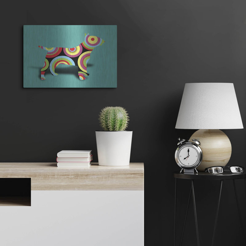 Art mural en métal Red Bull Barrel® «Bull Terrier Pop 2» par Mark Ashkenazi, H 16 po x l 24 po