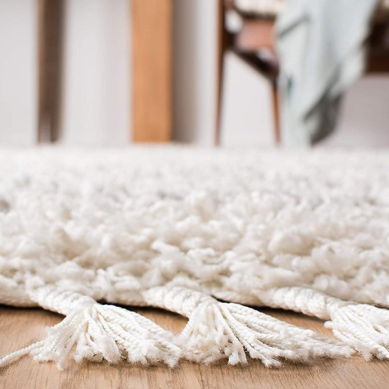 Tapis performance géométrique à poil long de luxe 400 Mckamey, Carré 3 pi