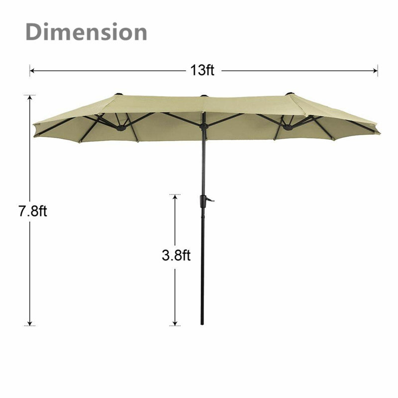 Ensemble repas pour 6 personnes avec parasol Alyah, Beige