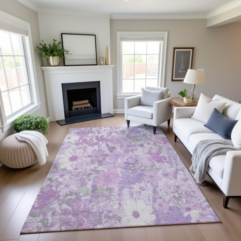 Tapis floral Premium Elize AMF1506 lavable à la machine, Rectangle 2 pi 6 po x 3 pi 10 po
