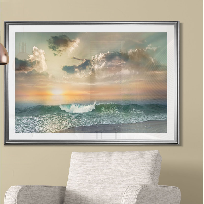 «Sundown Malibu», reproduction, H 20 po x l 24 po x P 1,5 po, Cadre argenté