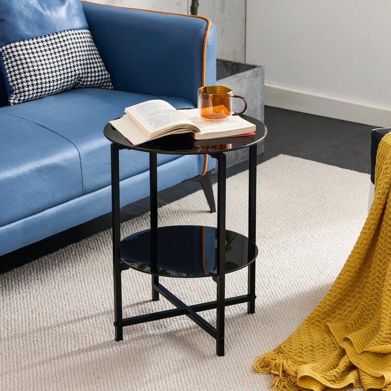 Chic And Durable Tempered Glass End Table Set