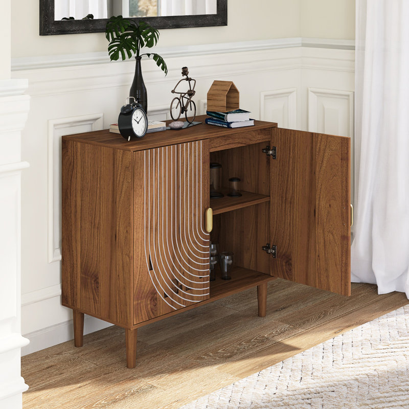 Buffet 31,3 "en bois avec tablette réglable