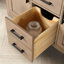 Meuble-lavabo autoportant simple en bouleau Sahara de 48 po avec comptoir en pierre blanche et dosseret Bailey, noir mat-974594701-974594719