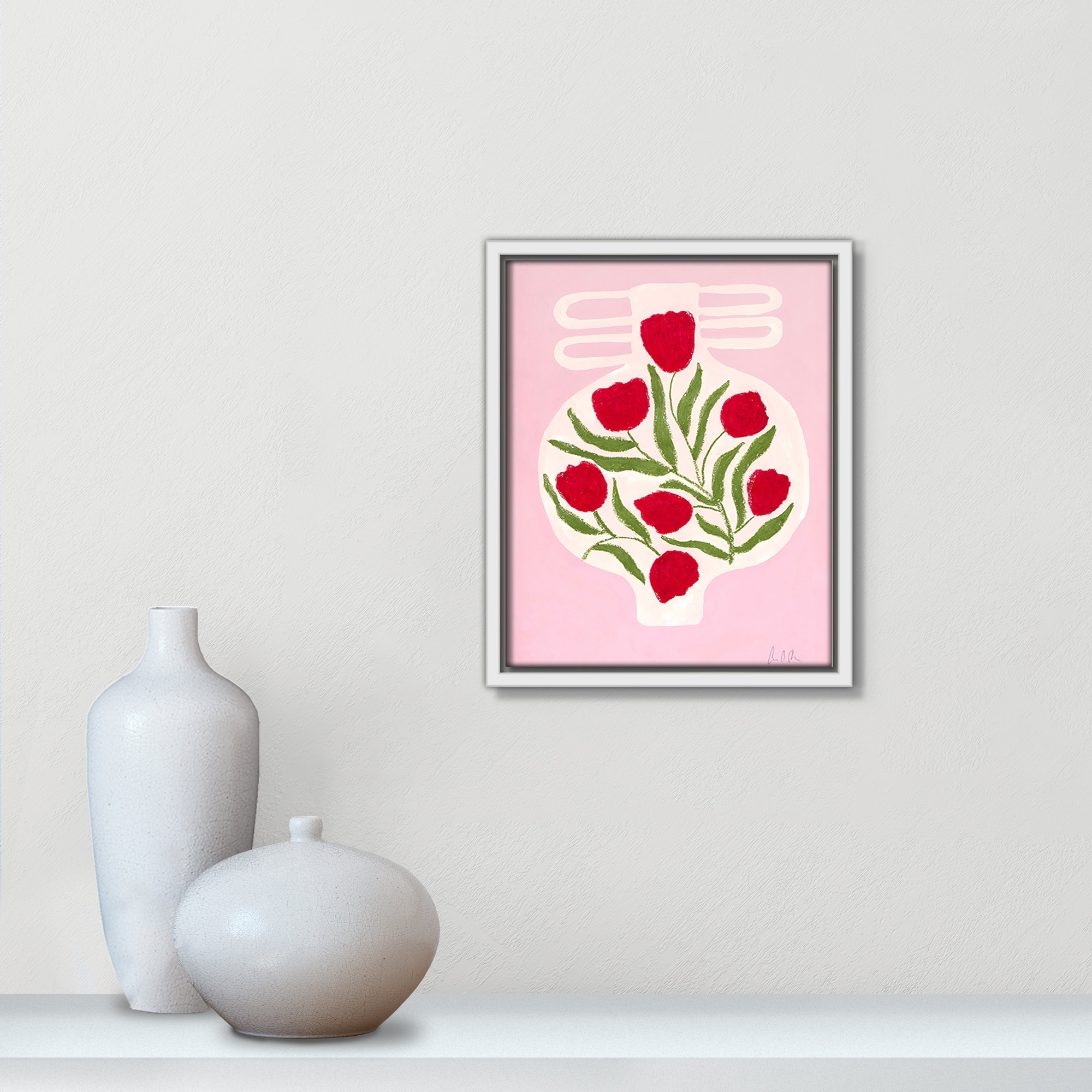 Vase No. 02 Print by Camilla Bergqvist, 11.5" H x 9.5" W, White