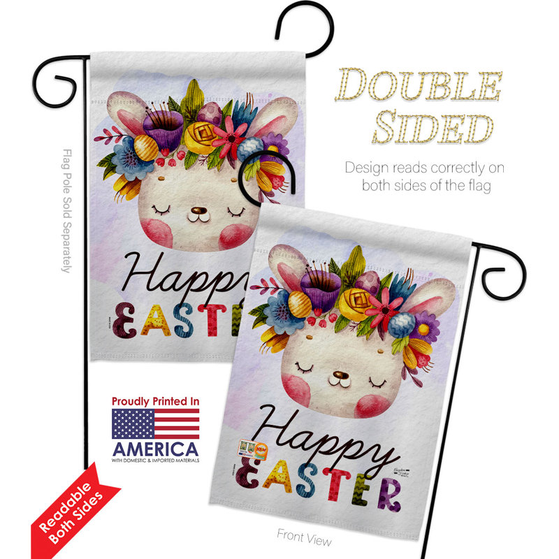 Ensemble de drapeaux en polyester 18 x 13 po Happy Bunny