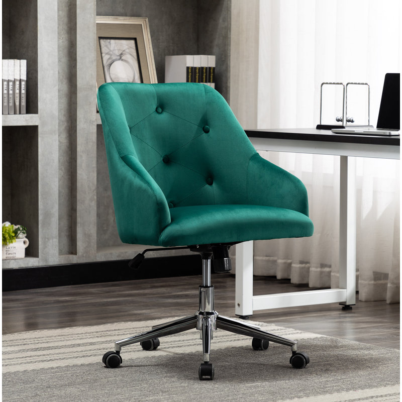 Chaise de travail en velours Lusero, Vert