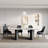 70.87" Stone Top Dining Table with Dual Oval Pedestal Metal Base, Seats 6–8-100479588