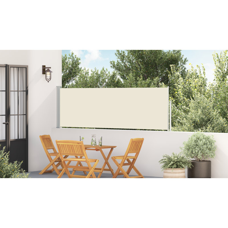 Polyester Cover Patio Retractable Awning, 39.4" H x 196.9" W