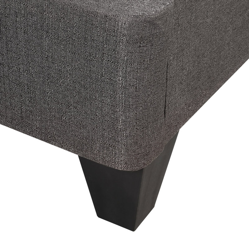 Base de lit très grand gris foncé - Tête de lit optionnelle facile à installer