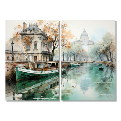 «Paris Canal Saintmartin Reflections I», art mural vert