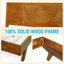 Structure de lit plateforme en bois massif avec tête de lit - Style moderne Mid-Century, grain de bois sculpté, assemblage facile avec outil intelligent, aucun sommier tapissier requis-253314976-253314979