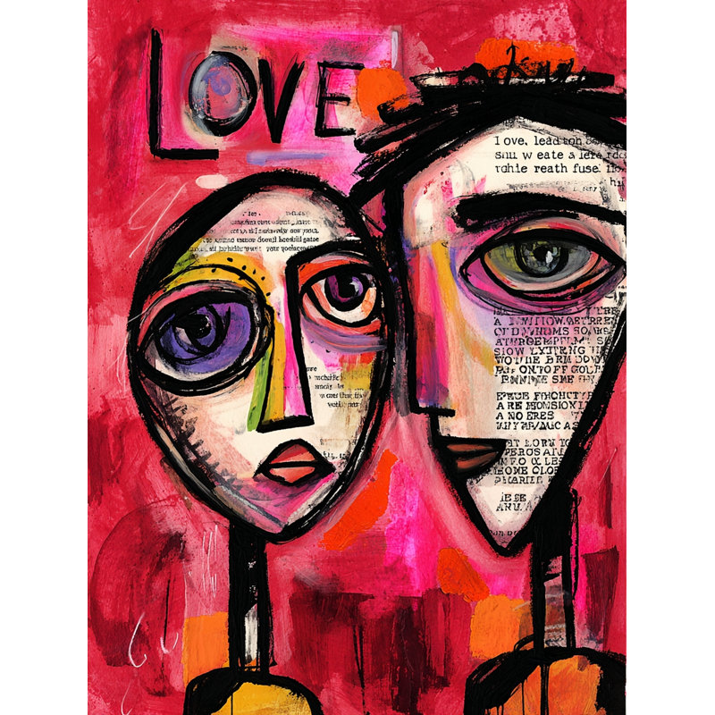 «Love in Crimson I», art mural sur toile tendue, L 12 po x H 16 po x P 1 po