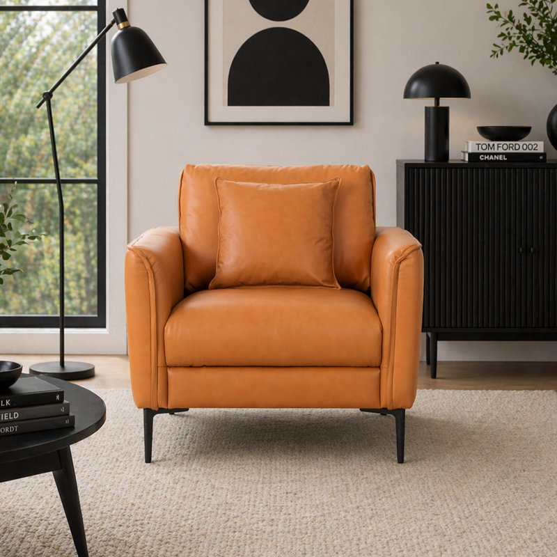 Fauteuil en cuir véritable Fessler