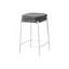 Tabouret de bar, hauteur de comptoir, ensemble de 2, cuisine, tissu gris, métal blanc, contemporain, moderne
