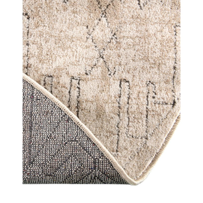 Tapis brun clair Jacklynn, Rond 5 pi 3 po