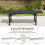 Table de salle à manger extensible en aluminium 97,2 po L