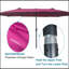 Très grand parasol extérieur imperméable de 15 pi x 9 pi à double face pour table de marché avec parasols à manivelle et à vent pour terrasse de jardin
