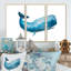 «Blue Sperm Whale on White I», reproduction de cadre photo sur toile 3 pièces-1452844782-1452844755