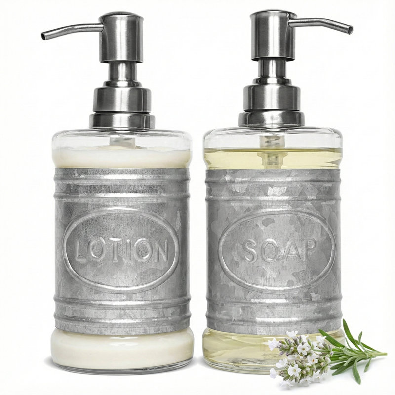 Ashiley Galvanized Farmhouse Bathroom Accessory Set, Galvanized