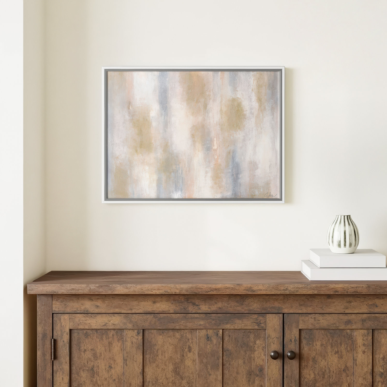 Cassiel "Pulsating Shimmer" Print, White Framed, 12" H x 16" W x 2" D