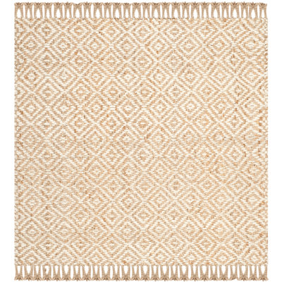 Jakwan Natural Fiber Hand Woven Jute Geometric Rug