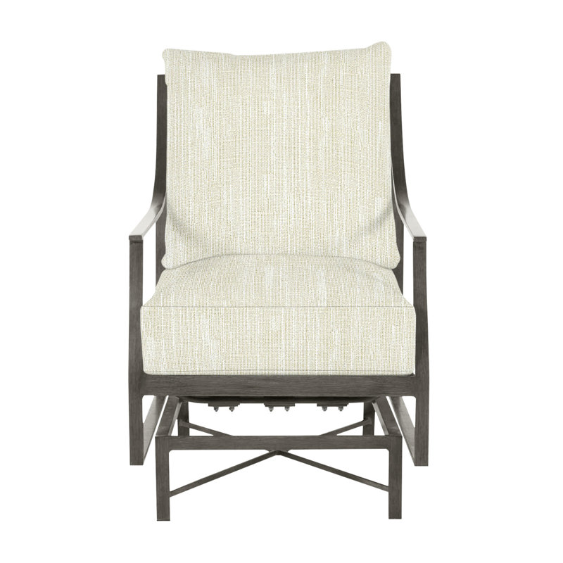 Méridienne en aluminium Monaco - Gris ardoise, Sans bourrure + bourre standard, InsideOut® Rollo ‑ lin crème, Gris ardoise
