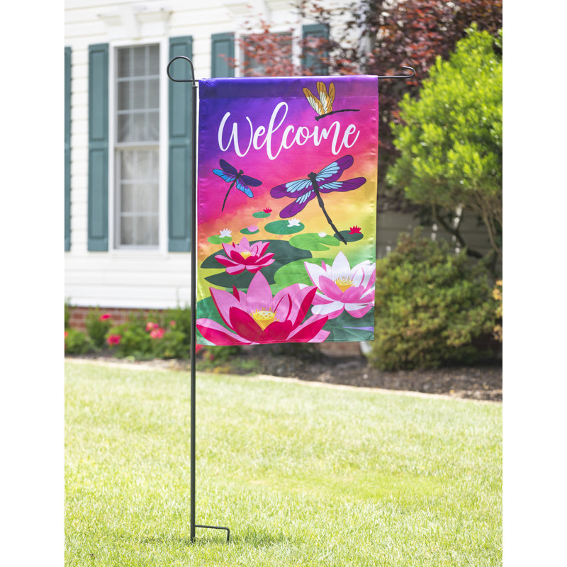 Drapeau de jardin en polyester 18 x 12,5 Moyosore Welcome