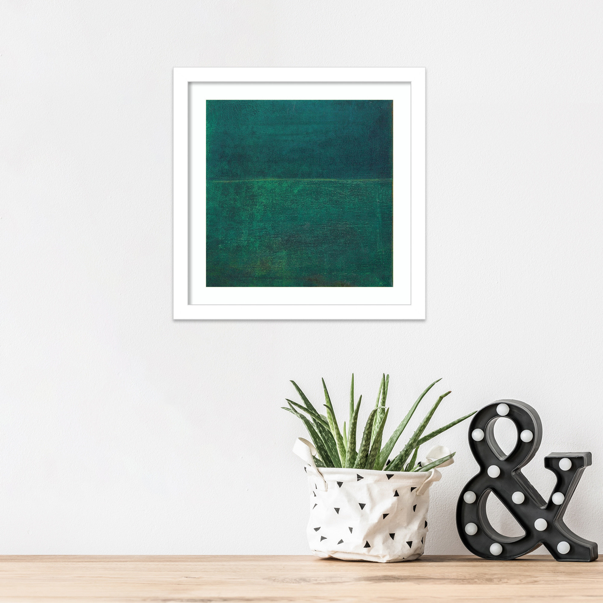 Green Zen I by Jodi Fuchs, 41.12" H x 41.12" W x 0.88" D, White Framed Paper