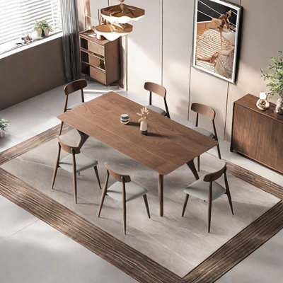 Creative solid wood rectangular dining table set