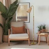 65'' Arched Rattan Floor Lamp For Living Room/bedroom