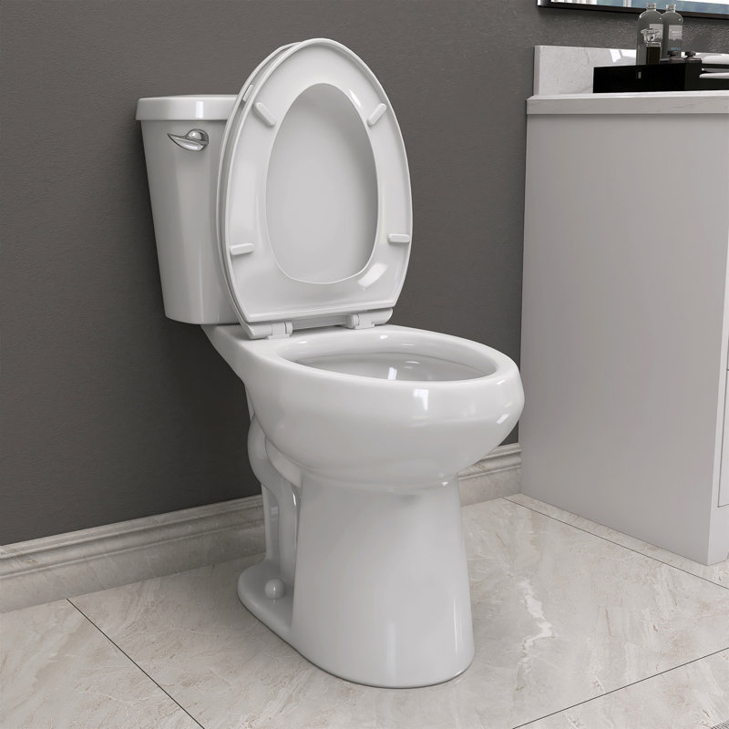 21" Extra Tall Toilet Elongated Two Piece Toilet with Powerful 1.28GPF Flush Tall Toilet for Disabled